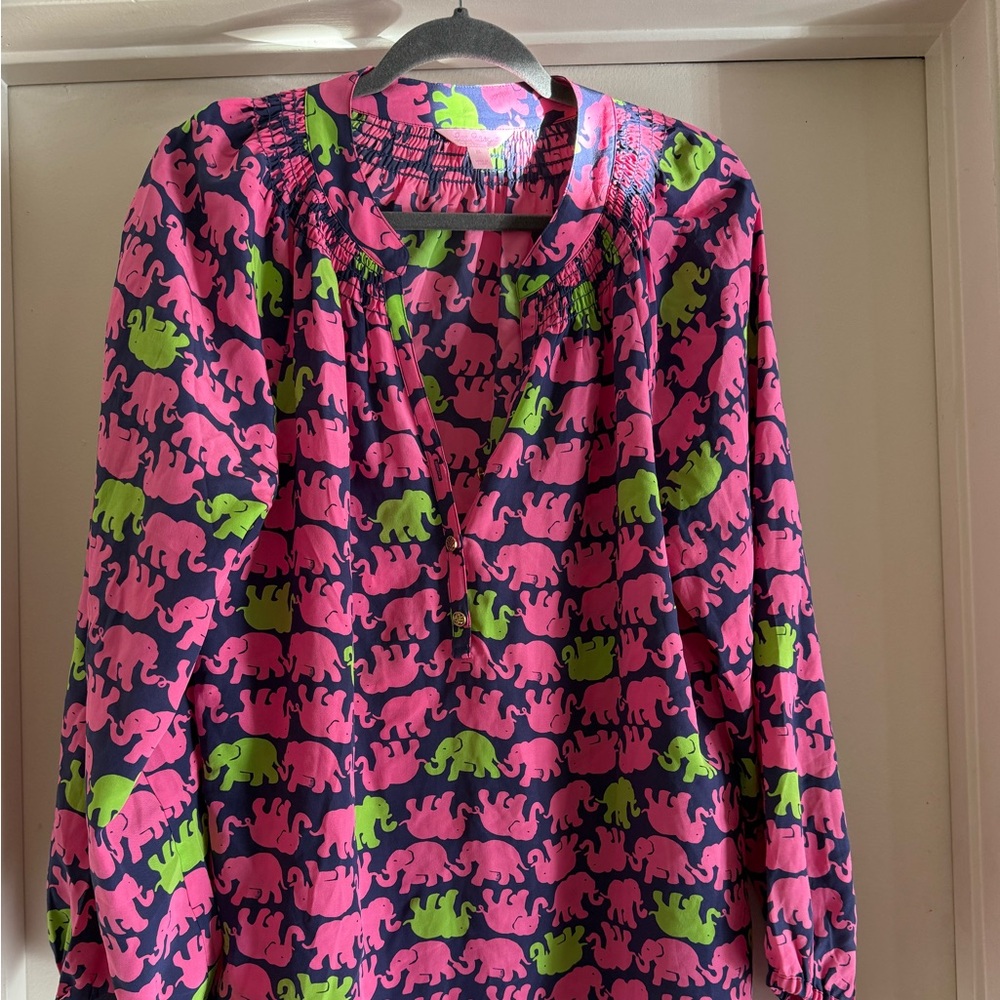 Lilly Pulitzer - Elsa Top “Tusk in Sun” pink & green